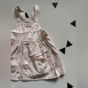 Cat & Jack|Baby girl,toddler Cream Pinafore Dress with bright pink florals•••3T